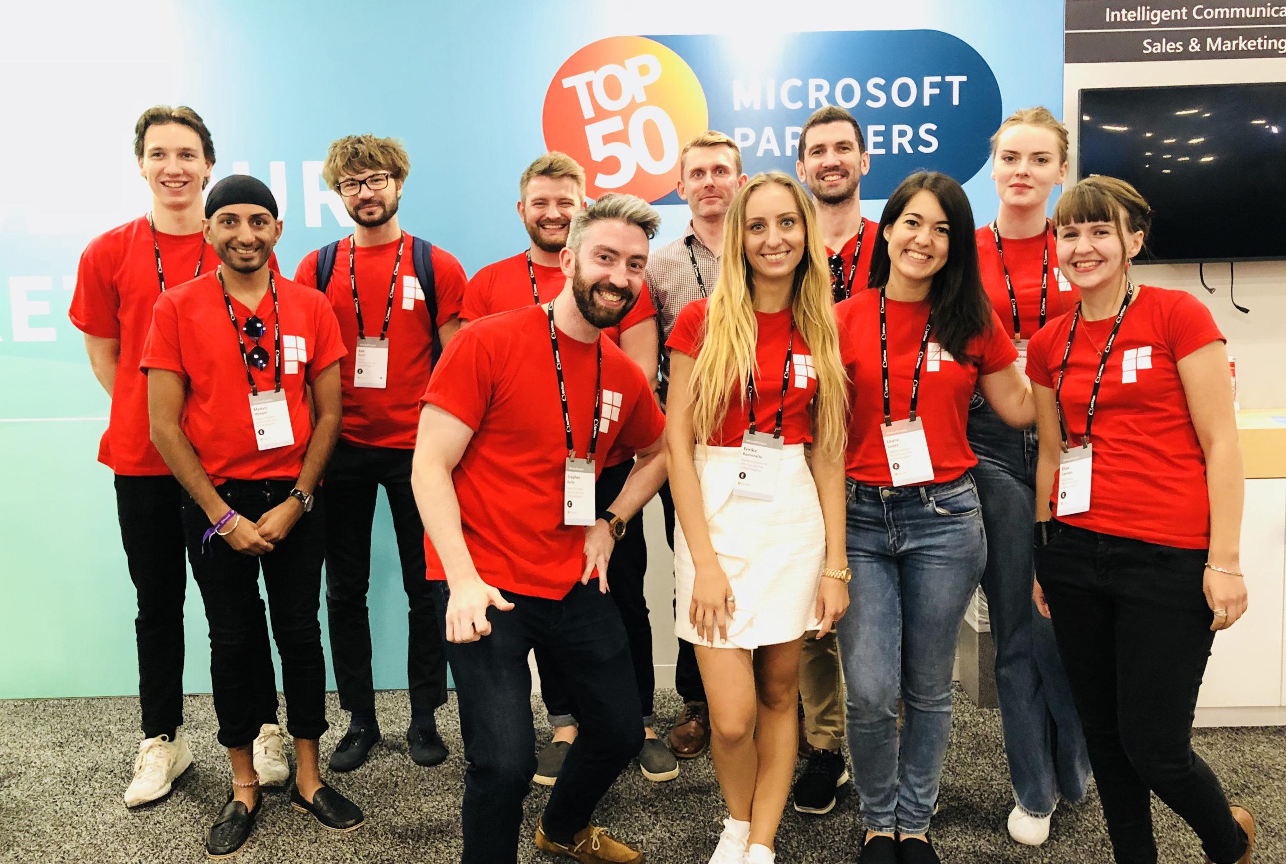Diverse group of professionals collaborating in a modern office setting