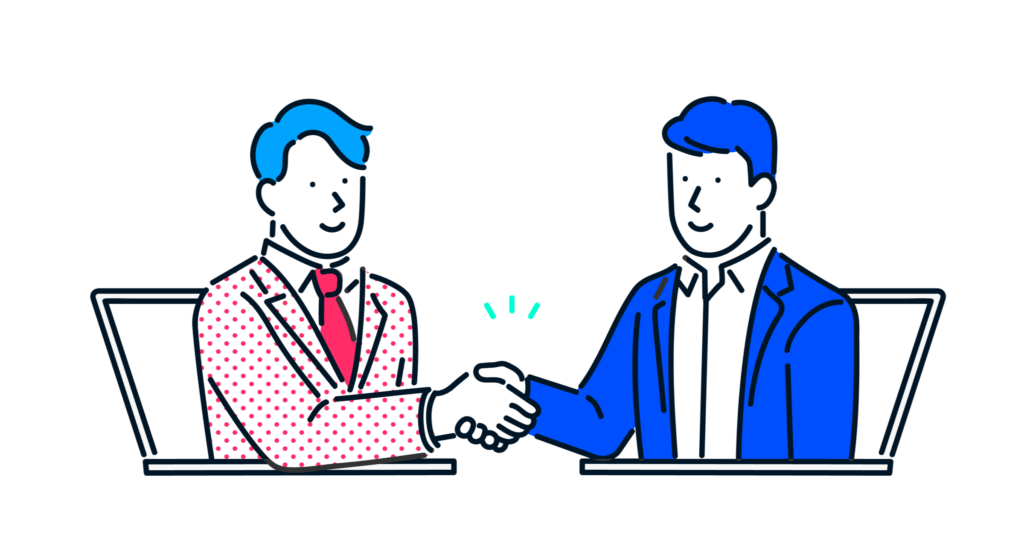 Illustration men shaking hands