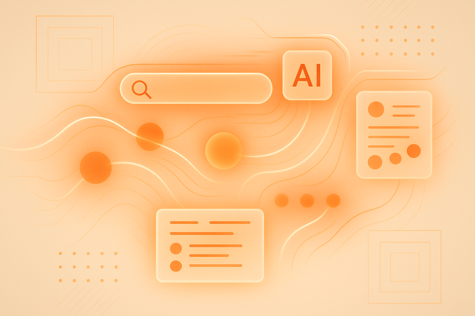 Abstract AI visualization showing personalized search experience and user engagement for B2B enterprises